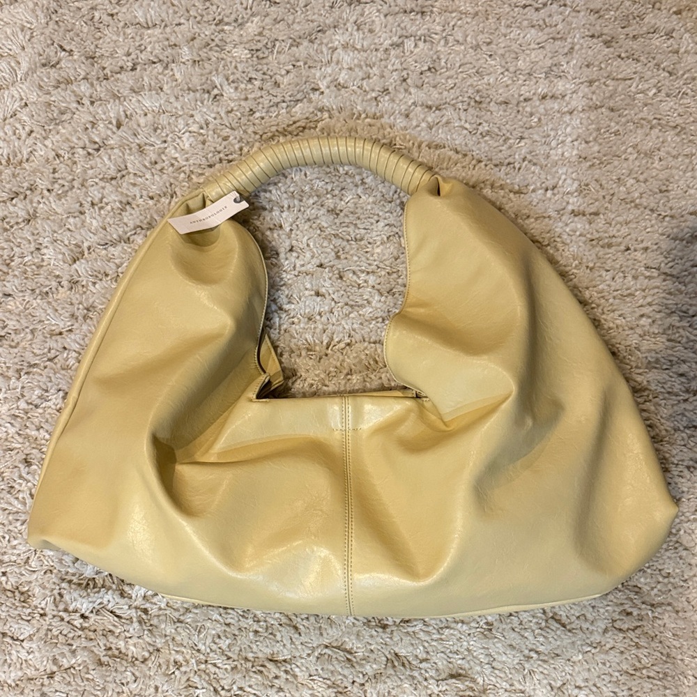 Anthropologie Cream Hobo Bag